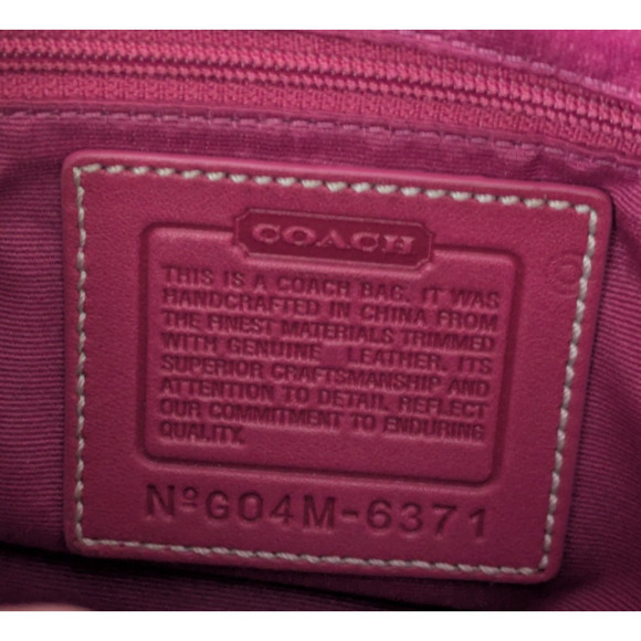 Vintage Coach 6371 Hampton Signature Baguette Shoulder Bag Hot Pink Canvas Y2K - Picture 3 of 16
